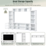 Minimalism Entertainment Wall Unit with Bridge, Modern TV Console Table for TVs Up 68789193