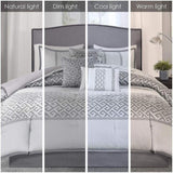 7 Piece Comforter Set Grey Queen B03596855