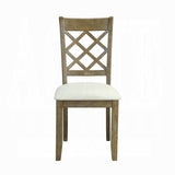 Beige and Rustic Oak Lattice Back Side Chairs B062P182771