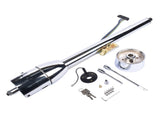 32" Floor Shift Tilt Manual Steering Column w/ 9 Hole Wheel Adapter Key Chrome 22274158