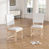 TOPMAX Vintage Traditional 2-Piece Upholstered Dining Chairs with Padded Backs, Natural N717P170411A