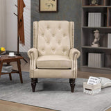 COOLMORE Wood Frame Armchair, Modern Accent Chair Lounge Chair with Sturdy Wood Legs for Living Room W395109981