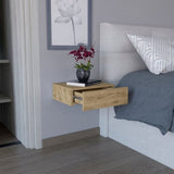 Milano Floating Nightstand , End Table, Side Table Wall-Mounted with Drawer -Macadamia -Bedroom B070137824