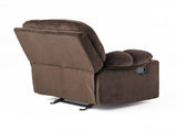 Luxurious Manual Recliner Chair in Chocolate with Skin-Friendly Fabric and Dual Cup Holders 57578.00CHO