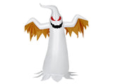8FT Halloween Inflatable White Ghost - Rotatable Colorful LED Flame Lights, 190T Waterproof 76642105