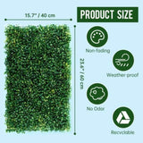 12 pieces of 24 "x 16" artificial boxwood boards, grass wall panels, boxwood fence panels, UV 79050192