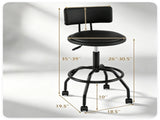 Adjustable Height Swivel Bar Stool with Wheels, 360&deg Rolling PU Leather Counter Bar Chair with 72362508
