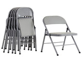 6pcs Elegant Foldable Iron & PVC Chairs for Convention & Exhibition Gray 82959016