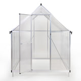 6x8 FT Polycarbonate Greenhouse, Outdoor Walk-in Green House with Vent Window, Hinged Door, Rain W2181P156139