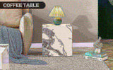 Modern white MDFsticker material cube stylish texture design coffee table -15.75 inches W1151P194276