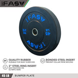 ZNTS Weight Plates, Rubber Bumper Plates, 2 Inch Steel Insert 45lb Bundle Options Available for Home Gym 44023376