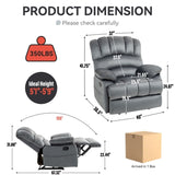 ZNTS Large Manual Recliner Chair in Fabric for Living Room, Grey W1803P191938