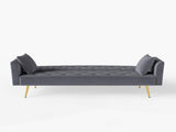 Modern convertible 72 inch foldable sleeper sofa with tufted, American retro style, made of gray W2353P399461