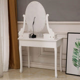 ZNTS With Light Bulb Single Mirror 5 Drawer Dressing Table White=39757282,61588080 60709581