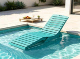 HDPE In-Pool Lounge Chair with Rear Rolling Wheels, 450 LBS Capacity S-Curve Ergonomic Pool Chaise 69113476