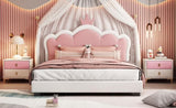 ZNTS Full size Upholstered Princess Bed With Crown Headboard,Full Size Platform Bed with Headboard and N733P180808K