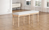 TOPMAX Vintage Traditional 50.4inch Upholstered Dining Bench with 6 Solid Wood Legs, Natural N717P170409A