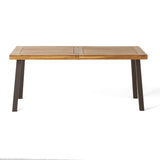 ZNTS Della Acacia Wood Dining Table, Natural Stained with Rustic Metal, 32.25 in x 69 in x 29.5 in, 57192.00INTL