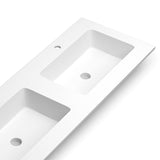 DAX Mara Matt White Basin Solid Surface Double Bowl 48 Inches B2702P226987