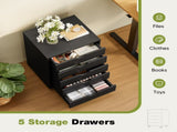 5 Drawer Storage Cabinet with Wheels for Bedroom, Home, Office Organization, Black 65763658
