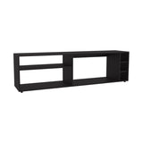 Suxta 63" Wide Tv Stand with Three Open Shelves and Three Bottle Cubbies, Cable Management, Bar Tv B070P254799