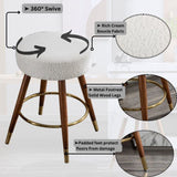 MoMo Boucle Upholstered Counter Height Stool, 360&deg Swivel T2574P206729