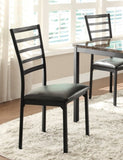 ZNTS Black Finish Side Chairs Set of 4 Metal Frame Casual Dining Furniture B011P262350