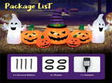 9ft Inflatable Halloween Decor 5 Pumpkins, 2 Ghosts, Internal LED Lights, Waterproof Polyester, 95470629