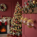 4 PCS Set 4.7" Glass Christmas Ball Ornaments Holiday Hanging Tree Decorations for Party Tree Decor 07042069