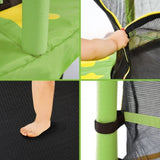 55 Inch Kids Trampoline with Safety Enclosure Net, 4.5FT Outdoor Indoor Trampoline for Kids MS311751AAF