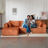 Compression Sectional Couch with Comfy Chaise, Boneless L Shape Sofa with Deep Seat, Minimalist 07440371
