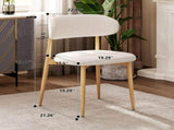 Dining Chairs Set of 2, Metal Kitchen Chairs with Modern Fabric Upholstered for Dining Room, Beige 78631673