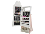 White, rabbit-themed, MDF, spray-painted, 1-door, 1-drawer fabric cabinet for children's jewelry and 75175531