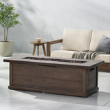 56'' Rectangular Outdoor MGO 50,000 BTU Propane Fire Pit, Brown Wood Pattern 57570.00BRN-50K