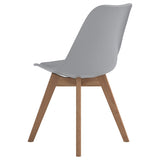 Grey and Natural Oak Padded Side Chairs B062P145597