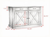 Dark Gray Farmhouse Kitchen Cart Rolling Island with Drop Leaf Wood Breakfast Bar, 2 Drawers & 66956079