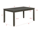 ZNTS Beautiful 6-Pc Dinette Gray Finish Rectangular Table Upholstered Chairs Bench Room Wooden B011P184945