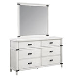 Loretta Modern Style Mirror Made with Wood in Antique White B009P155305