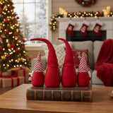 4PCS Set 21.3" Tall Christmas Gnome Family Red Halloween Decorations Harvest Festival Autumn Indoor 99591548