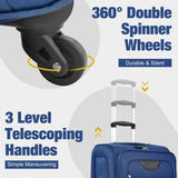 Softside Luggage Expandable 3 Piece Set Suitcase with Duffel Bag Upright Spinner Softshell N732P201004C