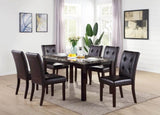 ZNTS Leroux Upholstered Dining Chairs With Button Tufted, Dark Brown SR011078