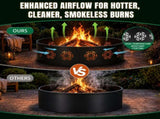 40in Fire Ring, Everlasting Flower Pattern, Round, Iron 47063093