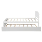 Twin size Platform Bed with Trundle, White WF194304AAK
