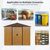 8ft x 4ft Outdoor Metal Storage Shed with Sliding Door and foundation for Backyard, Patio, Lawn W540P185256