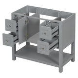 36'' Bathroom Vanity without Sink,Free Standing Vanity Set with 4 Drawers& Soft Closing Doors,Solid WF317175AAE