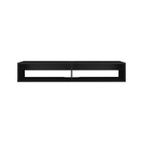 TV Stand 10.4" H, with 2 Shelves, Black B097P250856