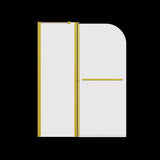 43 in. W * 58 in. H Frameless Folding Shower Doors for Bathtub, 1/4" Thick SGCC Tempered Glass W1552P174994