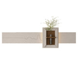 Adjustable 3-Color LED Sandstone Wall Decor with Simulated Plants - 3D Art Sculpture, Glass Vase & W2700P313031
