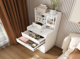 3-in-1 Dressing Table with LED Mirror & Stool - Compact Makeup Vanity with 4 Drawers, W2700P297923