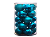 Teal Plastic Holiday Christmas 3" Shatterproof Ornament Set, 20 Count 72173625